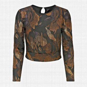 Warren Petites Blouse Sparkle Party Y2K Glam Small Metallic Retro Grunge Whimsi